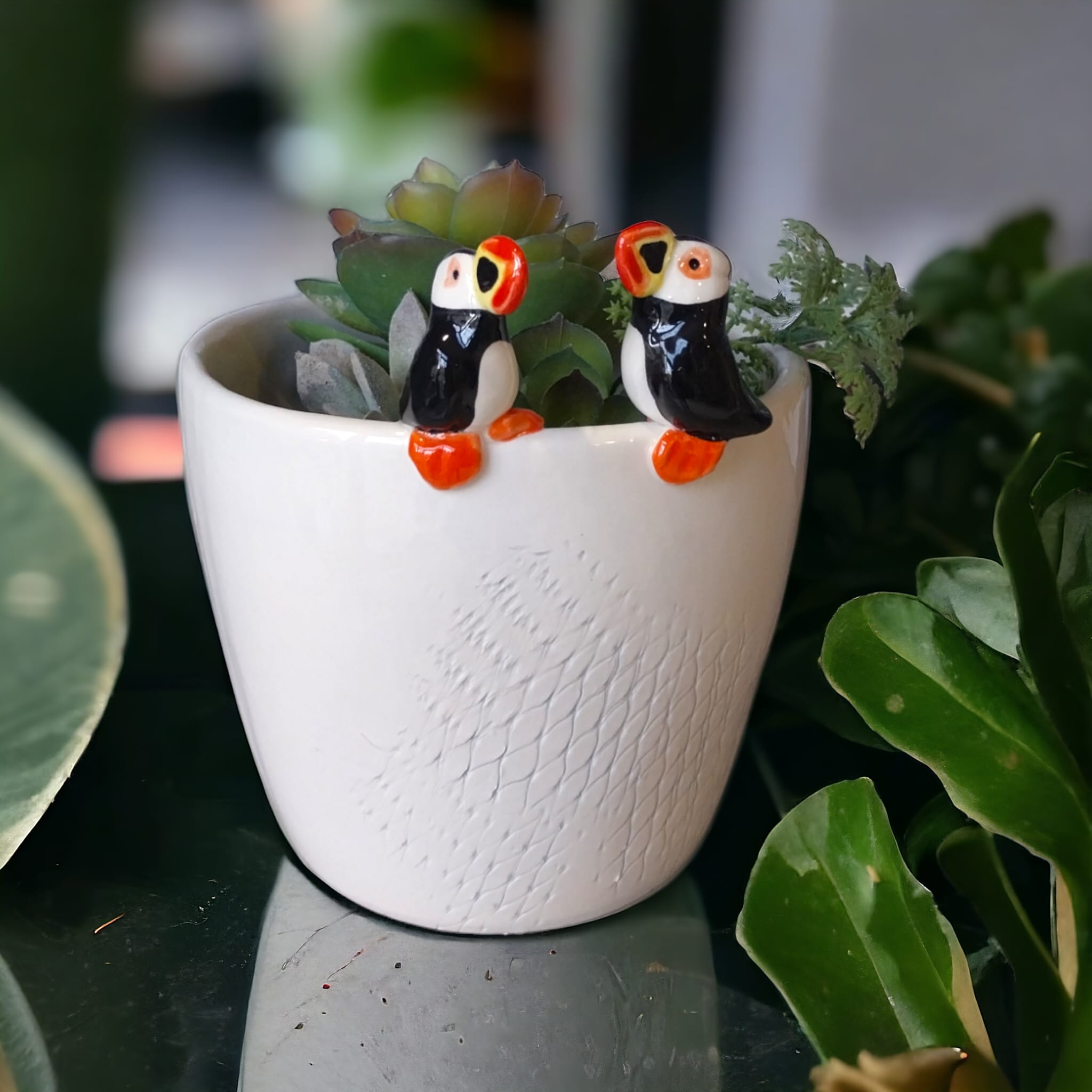 Cache-pot macareux - Faïencerie sauvage Moineaux & Co Quimper