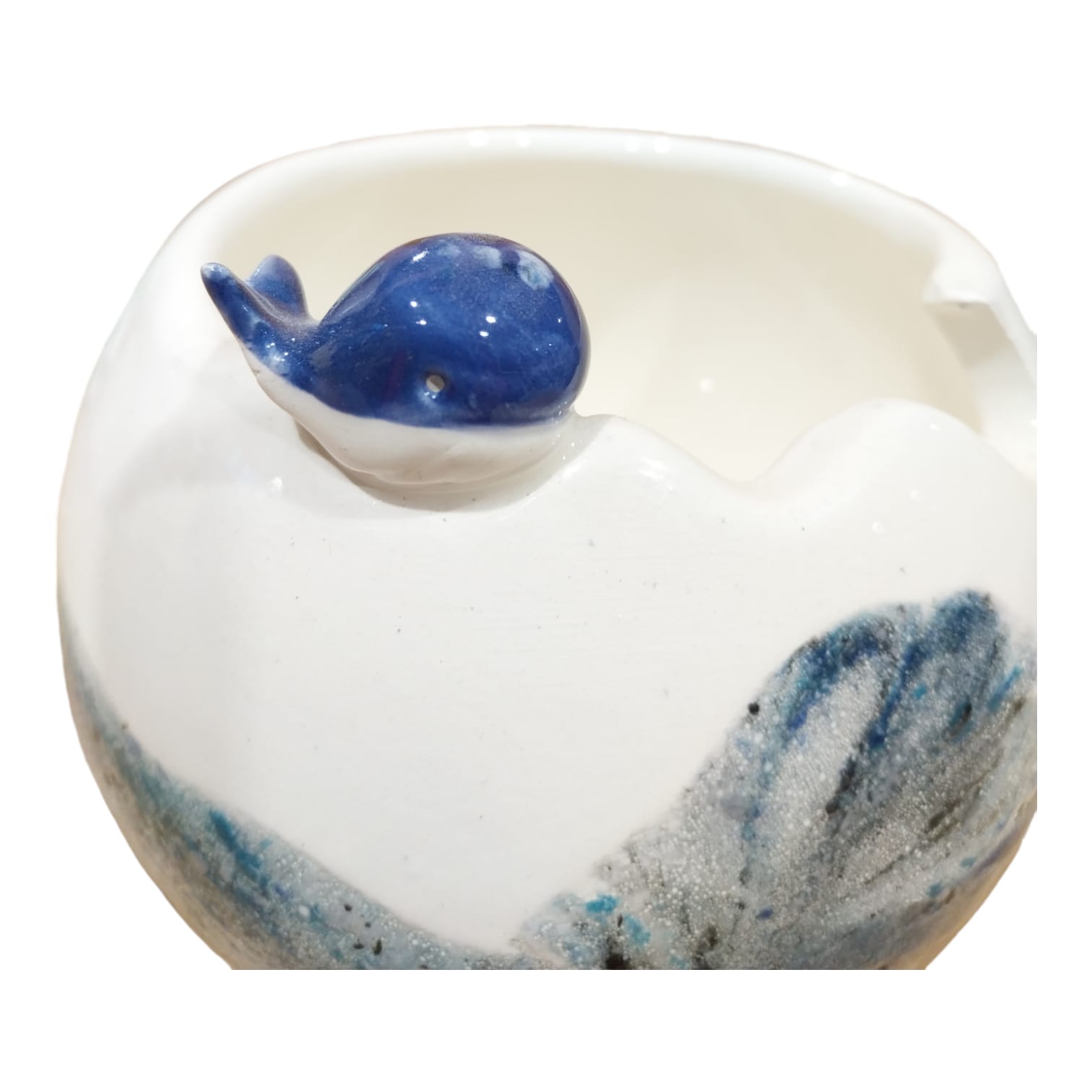 Vase boule baleine - Faïencerie sauvage Moineaux & Co à Quimper.